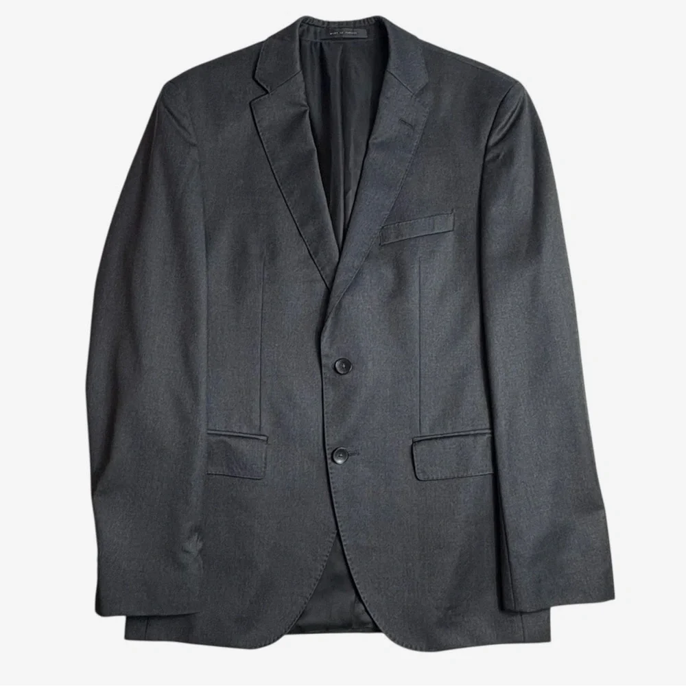 HUGO BOSS Super 100 Reda Virgin Wool Blazer Jacket 38 Regular Dark Charcoal